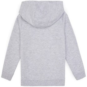 Resim U.S. Polo Assn. Kız Çocuk Açık Gri Melanj Kapüşonlu Fermuarlı Sweatshirt 50316873-VR091 