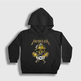 Resim Presmono Unisex Çocuk Xxx Metallica Kapüşonlu Sweatshirt Siyah 