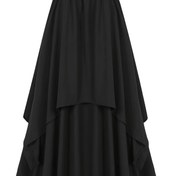 Resim 1 adet Vintage Esintili Siyah A Kesim Etek Çift Katmanlı Fırfır Etek Ucu ile - Orta Yüzyıl Dans Kostümü, Kadınlar için Viktorya Tarzı - Sahne, Performans veya Gotik Cadılar Bayramı için Mükemmel, Sahne Kostümü | Viktorya Stilinde Etek | Fırfır Detayları 