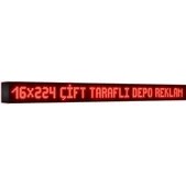 Resim Depo Tabela Reklam Kırmızı Kayan Yazı LED Tabela 16 x 224 cm Çift Taraflı Reklam Tabela 
