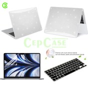 Resim CEPCASE Macbook Pro 13.3' 2022 M2 A2686 Kılıf Diamond Pırıltılı Kapak Ekran Koruma Klavye Koruma Set 