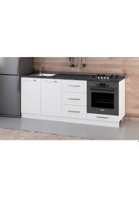 Resim Minar 200 Cm Mutfak Dolabı Beyaz 200-B3-Alt Modül Beyaz 