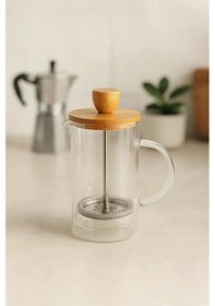 Resim Azir Çift Cidarlı French Press 350ml Şeffaf 