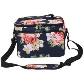 Resim Su Geçirmez Yalıtımlı Öğle Yemeği Çantası Büyük Kapasiteli Taşınabilir Soğutucu Çanta Açık Hava Kamp Seyahati İçin Koyu Mavi Çok Renkli 