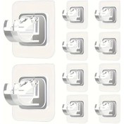 Resim Chuangyinshop 10 Adet Şeffaf Perde Askı Klibi Delmeksiz 0 39 0 79 İnç Çubuklar Dayanıklı Plastik 