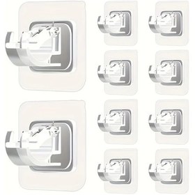 Resim Chuangyinshop 10 Adet Şeffaf Perde Askı Klibi Delmeksiz 0 39 0 79 İnç Çubuklar Dayanıklı Plastik 