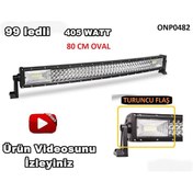 Resim Off Road Led Bar Turuncu Flaşlı Oval Kavisli 3Sıra 80 Cm 99 Led (490216421) 