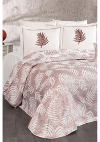 Resim Palmiye 7 Parçalı Gelin Pike Takımı Çift Kişilik Kiremit Kiremit 