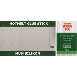 Resim Somafix Şeffaf 20 kg 11.3X300 mm Kalın Mum Silikon Sıcak Çubuk Yapıştırıcı 