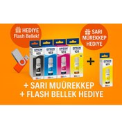Resim Epson 103 Ecotank L3251 Orjinal Mürekkep Seti + 1 Sarı Hediye 14u453 Uyumlu 