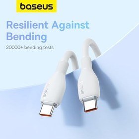 Resim Baseus Pudding Hızlı Şarj Özellikli Type-C to Type-C Kablo 100W, 1.2 Metre, Beyaz 