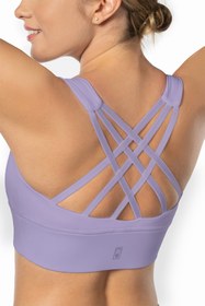 Resim Lioness Activewear Lila Yüksek Destekli Sırt Detaylı Kaplı Spor Sütyeni 