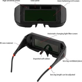 Resim Sourcingasia Kaynak Gözlüğü Güneş Enerjili Oto Camları, Kafa Bantlı ve Kılıflı (Yurt Dışından) 