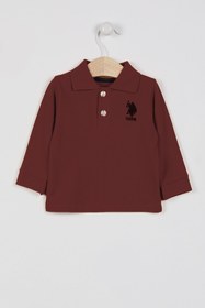 Resim U.S. Polo Assn. U.S. Polo Assn Lisanslı Classic Bordo Erkek Bebek Uzun Kol Yakalı Sweatshirt 