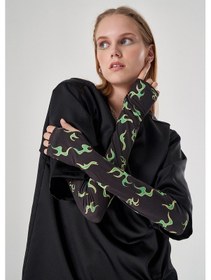 Resim Parmaklı Desenli Yeşil Kolluk Yeşil 