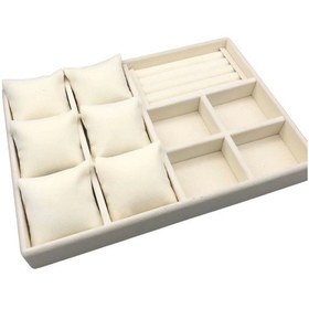 Resim Yeni Süet Krem Takı Sergileme Kutusu Aydındecor Çok Renkli 