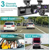 Resim 3 Lens Araba Dvr'ı 1080 P Araç Kamerası Arabalar İçin Kamera Araç Kaydedici None X01-3camera 