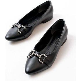 Resim İnf-133 Siyah Taşlı Tokalı Günlük Kadın Babet Çok Renkli 