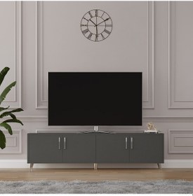 Resim Asra Trend %100 MDFLAM Tv Ünitesi Koyu Gri T-04 
