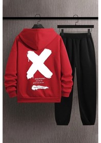 Resim Unisex Sometimes X Baskılı Eşofman Takımı Kırmızı 