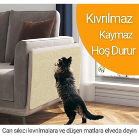 Resim AyrStore Kedi Tırmalama Halısı Yapışkanlı Her Yüzeye Uygulanabilir Kesilebilir Mobilya Koruyucu Mat ( 