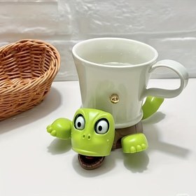 Resim Sevimli Kaplumbağa Sıkma Bardak Altlığı - İfadeli Gözlerle Yumuşacık Şişme Stres Oyuncağı, Çay ve Kahve için Isıyla Dayanlıklı Ýüze Koruyucu, Yetkineler Masas Aksesuar (Yeşil & Siya Kabuk Tərzi), Eglenceli Dekorasyonlu, Çydamly Materialy, Ýumiq Faktura Ofis Işi ýolunda 