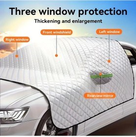 Resim Xuweiwei Araba Ön Camı Kar Kapağı 22987cm X 1397cm Kar Buz Uv Don Koruyucu Rüzgar Geçirmez Suv Kompakt Araçlar İçin 