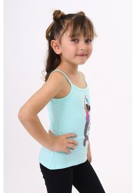Resim Toontoy Kids Toontoy Kız Çocuk Deniz Kızı Baskılı Pul İşlemeli Atlet Mint Yeşili 