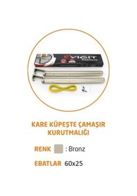 Resim Kare Küpeşte Alüminyum Balkon Çamaşır Kurutmalık 60x25 Ve 80x30 Uyumlu Siyah 