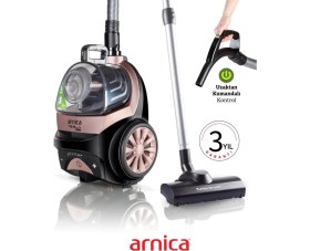 Resim Arnica Turbo Başlıklı Kumandalı Torbasız Süpürge Hepa 13 Alerjik Filtreli Ultra Sessiz-Tartı Hediyeli 