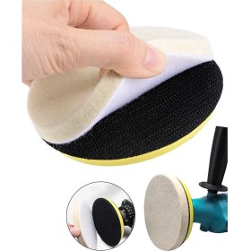 Resim Depolife Polisaj Makinesi Yün Keçe Cırt Taban Matkap Bağlama Pedi Cam Metal Çelik Far Parlatma Polisaj Seti 