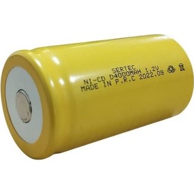 Resim Sertec - 1.2v 4000 Mah - D Büyük Boy - Ni-cd Şarjlı Pil - Başsız / Flat Head 