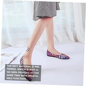 Resim GALPADA 1 Çift Düz Pompalar Ekose Düz Ayakkabı Düz Ayakkabı Kadın Kadın Ayakkabı Rahat Düz Topuk Ayakkabı Rahat Pompalar Bale Bale Kafes Kadın Nefes 