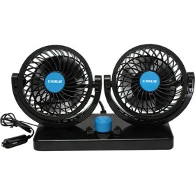 Resim Carub Oto Vantilatör Çift Fanlı Torpido Üstü 2 Kademeli 12 Volt 