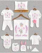 Resim Bebeqon Bbqn1150 Ponponlu İsme Özel 11'li Organik Hastane Çıkışı Beyaz 