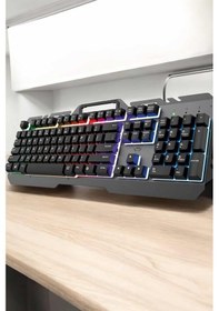 Resim Q Klavye Rgb Işıklı Klavye Ve Mouse Seti Kablolu Mouse Hediyeliş - Lisinya 71183015 