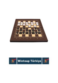 Resim Elit Yüksek Kaliteli Uzun Ömürlü Aile Ev Arkadaş Kahve Cafe Tavla Dama Satranç 3in1 Oyun Takımı 