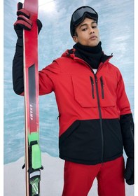 Resim Defacto Su İtici Slim Fit Dar Kesim Kapüşonlu Fermuarlı Kayak Montu F3796ax25wnrd296 Kırmızı-rd296 