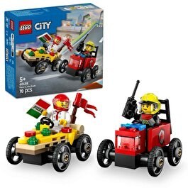 Resim LEGO City Pizza Arabası İtfaiye Kamyonuna Karşı Yarış Arabası Paketi 60458 