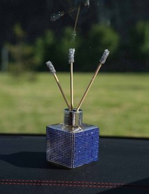 Resim TASARIM ARABAM ATİKE ELİF AKIN Saks Mavi Kare Taşlı Kavanoz Koku 