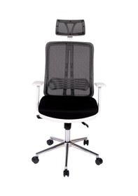 Resim Ofisbazaar Up Beyaz Fileli Yönetici Koltuğu Ergonomik Başlıklı Ofis Koltuğu Siyah Fileli Siyah 