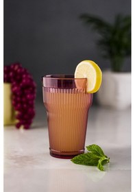 Resim Akrilik Mürdüm Tekli Uzun Bardak & Su Meşrubat Bardağı 400 ml ( Cam Değildir ) 