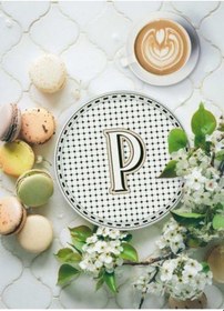 Resim The Mia Emily Pasta Tabağı P Harfli 19 cm EML0017 