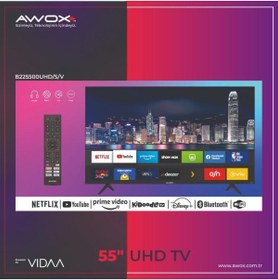 Resim AWOX B225500 55" 139 Ekran Uydu Alıcılı 4K Ultra HD VİDAA Smart LED TV (Çerçevesiz) 