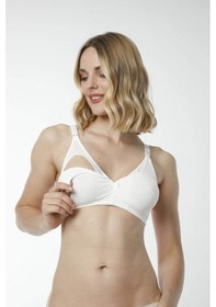 Resim Hmd Underwear Kadın 3'lü Ekru %100 Pamuk Emzirme Sütyeni & Rahat Doku Hmd6010-3 Ekru 