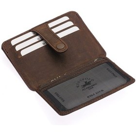Resim Westpolo Carpi Kağıt Para Bölmeli Unisex Crazy Eskitme Hakiki Deri Kartlık - G6 Kahverengi 