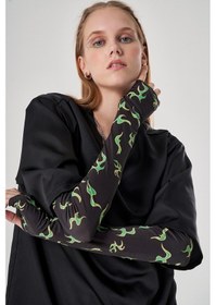 Resim Parmaklı Desenli Yeşil Kolluk Yeşil 