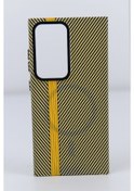 Resim Mercitech - Samsung Uyumlu-s23 Ultra Carbon Yellow Telefon Kilifi 