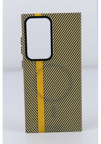 Resim Mercitech - Samsung Uyumlu-s23 Ultra Carbon Yellow Telefon Kilifi 
