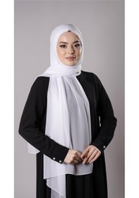 Resim Hürrem Bone Beyaz Pratik Hazır Geçmeli Şal Şifon Kumaş Hijab Bone 3009 42 
